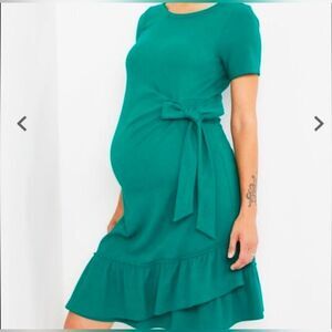 Pea in the Pod Ruffle Hem Side Tie Maternity Dress size M